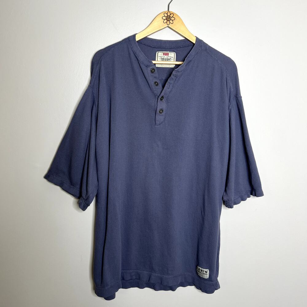 Levi's Vintage Blue Short Sleeve Henley Shirt